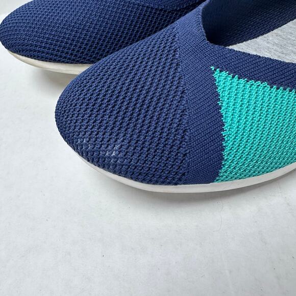 Womans Clarks cloudsteppers blue/green Carly wish ballet flats size 8.5M - Picture 4 of 9